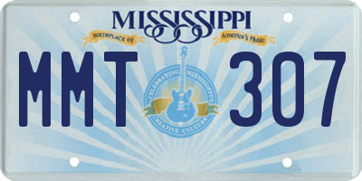 MS license plate MMT307