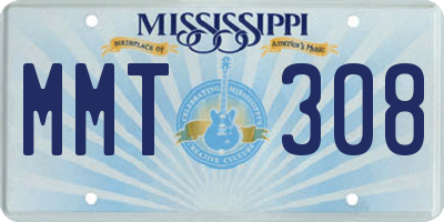 MS license plate MMT308