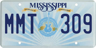 MS license plate MMT309