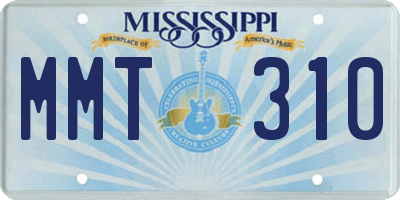MS license plate MMT310