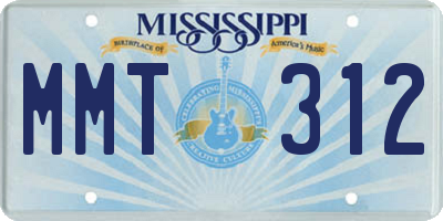 MS license plate MMT312