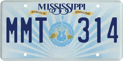 MS license plate MMT314