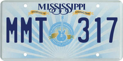 MS license plate MMT317