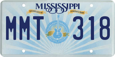 MS license plate MMT318