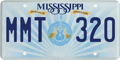 MS license plate MMT320