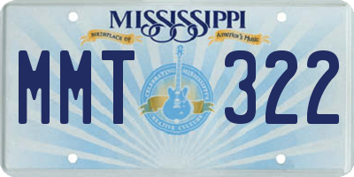 MS license plate MMT322