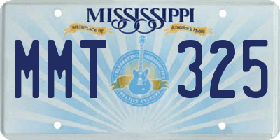 MS license plate MMT325