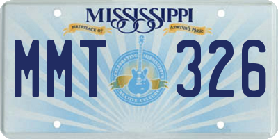 MS license plate MMT326