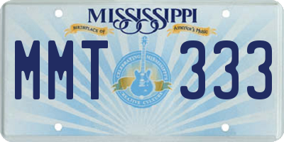 MS license plate MMT333