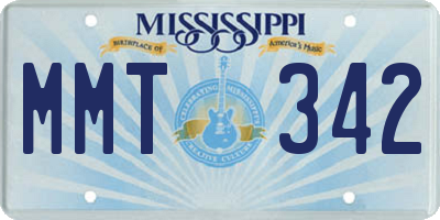 MS license plate MMT342