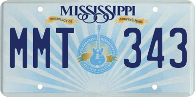 MS license plate MMT343