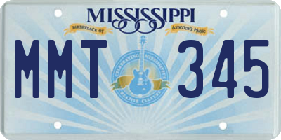 MS license plate MMT345