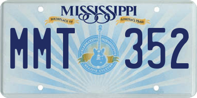 MS license plate MMT352