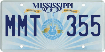 MS license plate MMT355