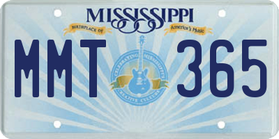 MS license plate MMT365