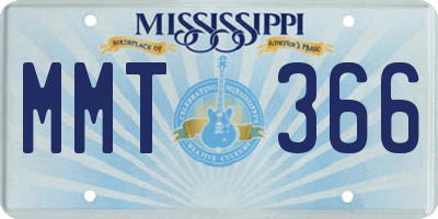 MS license plate MMT366
