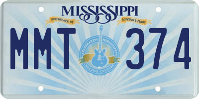 MS license plate MMT374