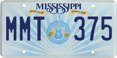 MS license plate MMT375