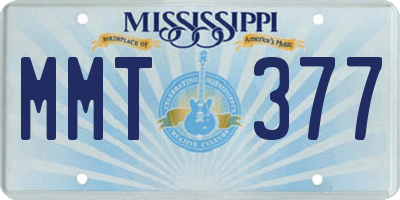 MS license plate MMT377