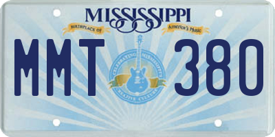 MS license plate MMT380
