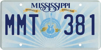 MS license plate MMT381