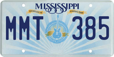 MS license plate MMT385