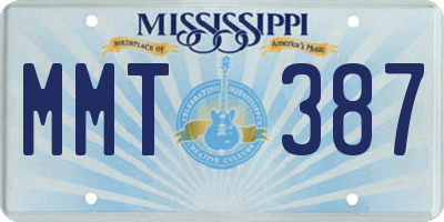 MS license plate MMT387