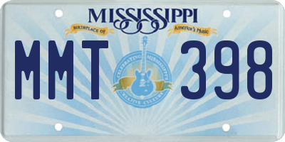 MS license plate MMT398