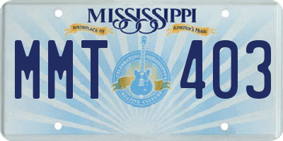 MS license plate MMT403