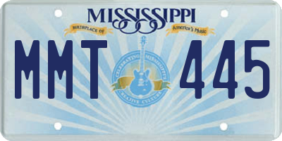 MS license plate MMT445