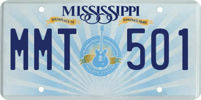MS license plate MMT501