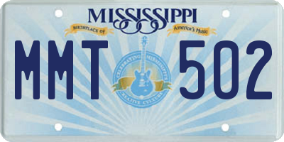 MS license plate MMT502