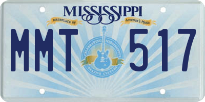 MS license plate MMT517