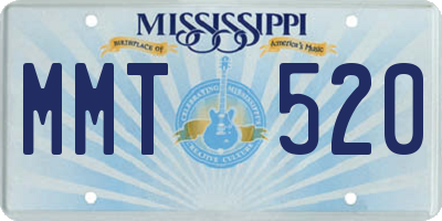 MS license plate MMT520