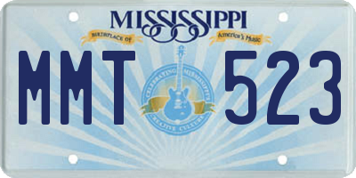 MS license plate MMT523