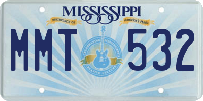 MS license plate MMT532