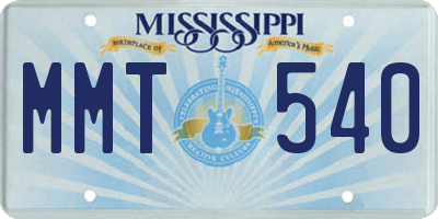 MS license plate MMT540