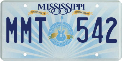 MS license plate MMT542