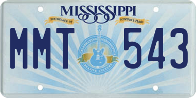 MS license plate MMT543
