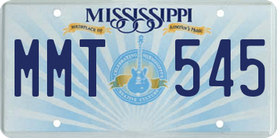 MS license plate MMT545