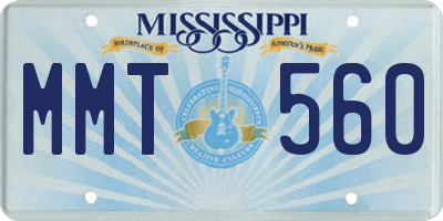 MS license plate MMT560