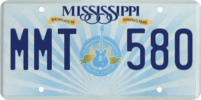 MS license plate MMT580