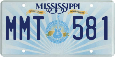 MS license plate MMT581