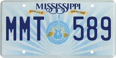 MS license plate MMT589