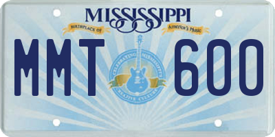 MS license plate MMT600