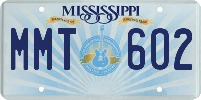 MS license plate MMT602