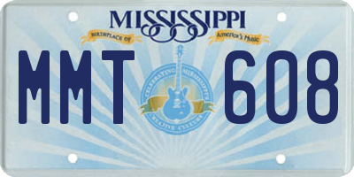 MS license plate MMT608