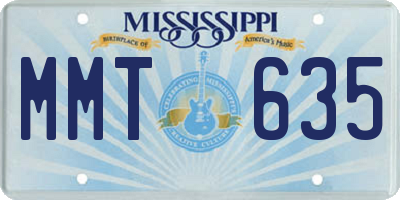 MS license plate MMT635