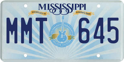 MS license plate MMT645