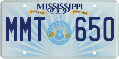MS license plate MMT650